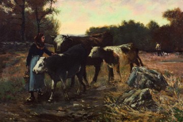  Cattle Art Painting - landscape with cattle 1910